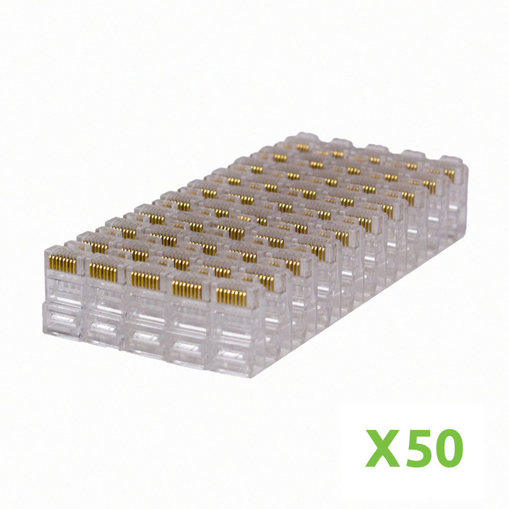 50 RJ45 8P8C Netzwerk Keystone Modular Stecker CAT6 Stecker 3 Zinken - Bild 2 von 4