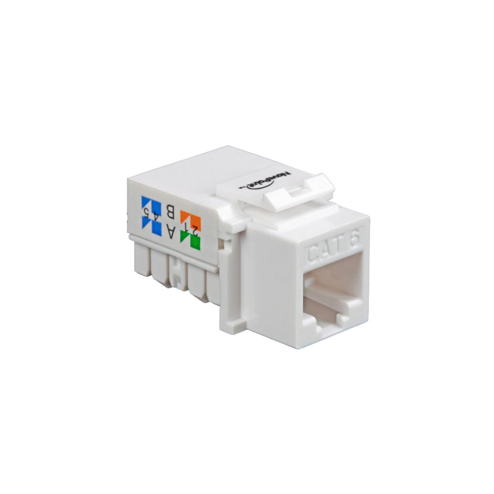 100 pack lot Keystone Jack Cat6 White Network Ethernet 110 Punchdown 8P8C