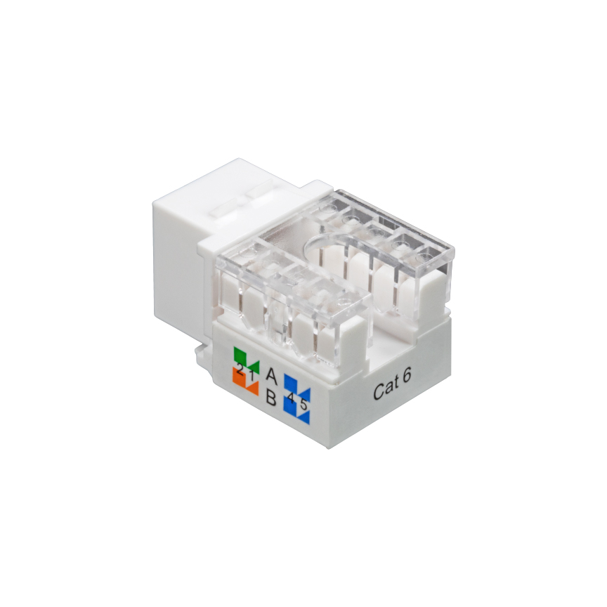 100 pack lot Keystone Jack Cat6 White Network Ethernet 110 Punchdown 8P8C - Afbeelding 3 van 4