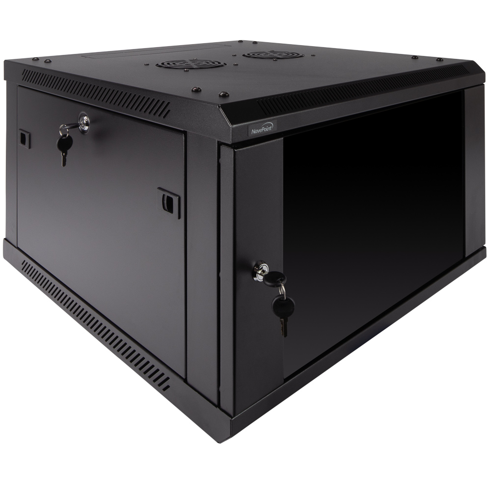 IT Wall Mount Network Server Data Cabinet Rack Glass Door Locking Lock & Key - Picture 12 of 14