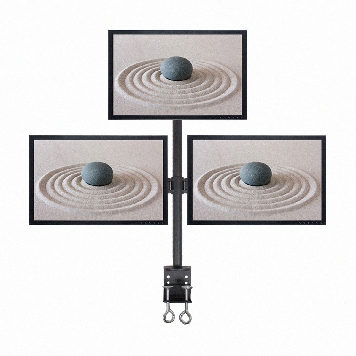 Triple LCD Monitor Desk Mount Stand Heavy Duty Adjustable 3 Screens upto 27" - Picture 7 of 10