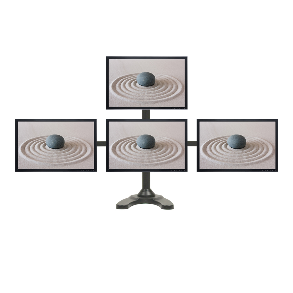 Quad LCD Monitor Stand/Mount Adjustable 4 Pyramid (1 + 3) up to 24" eBay