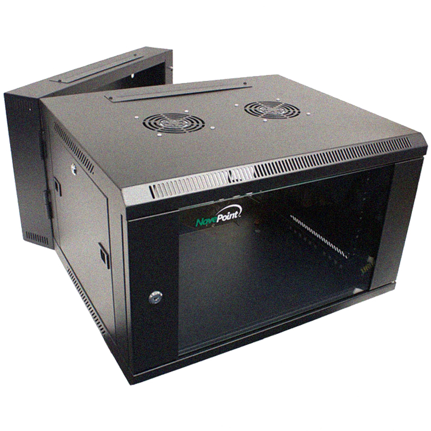 NavePoint Armadio di Rete a Parete per Apparecchiature Informatiche 19", A/V con Porta in Vetro - Foto 3 di 17