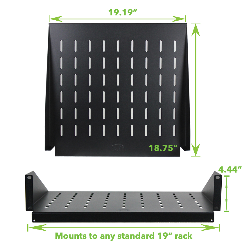 NavePoint 2U Center Mount Rack Shelves for 19-inch Racks, Vented - Parent - Picture 6 of 7