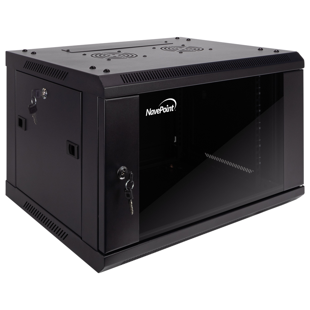 NavePoint Wall Mount Network Server Cabinet for 19” IT Equipment, A/V, Lockable - Picture 12 of 14