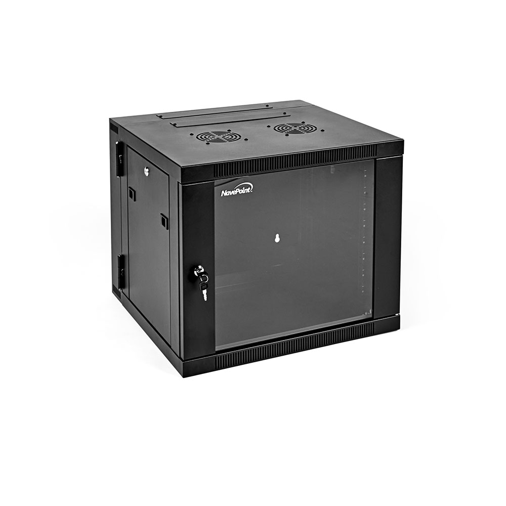 NavePoint Armadio di Rete a Parete per Apparecchiature Informatiche 19", A/V con Porta in Vetro - Foto 6 di 17