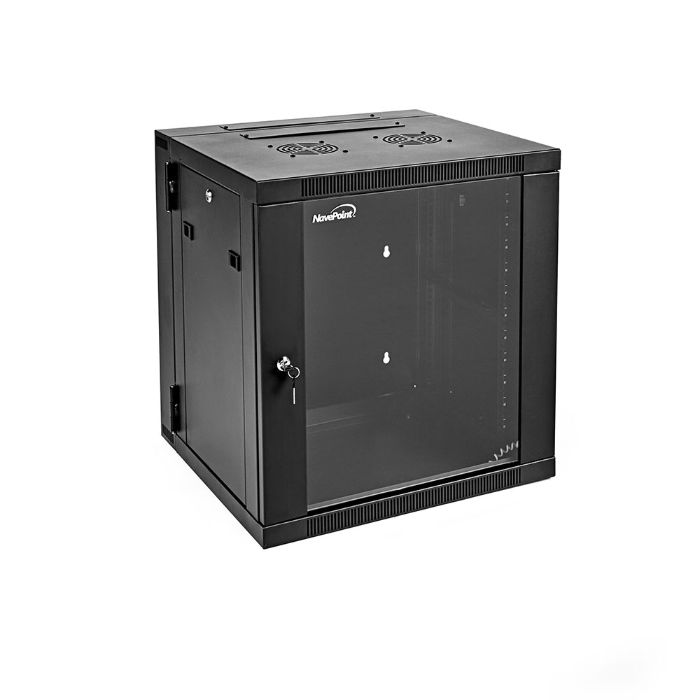 NavePoint Armadio di Rete a Parete per Apparecchiature Informatiche 19", A/V con Porta in Vetro - Foto 12 di 17