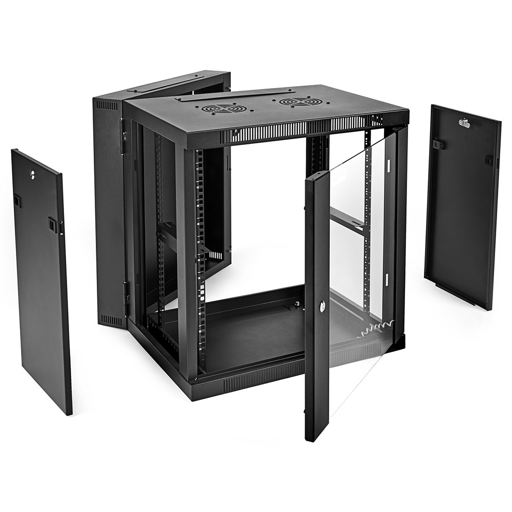 NavePoint Armadio di Rete a Parete per Apparecchiature Informatiche 19", A/V con Porta in Vetro - Foto 17 di 17
